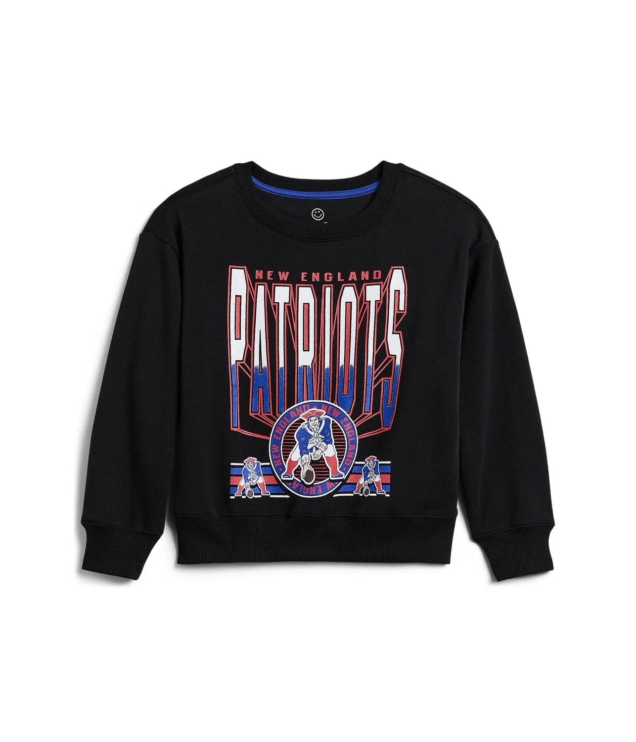 Флисовая толстовка с откидными плечами NFL New England Patriots (для маленьких и больших детей) Junk Food Clothing Kids, True Black