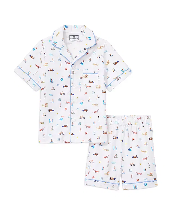 Детская пижама с коротким рукавом Classic Nostalgia Short Pajama Set Petite Plume, белый