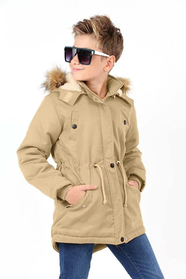 Детское пальто для девочек с капюшоном Asortik Kids, Mint Green