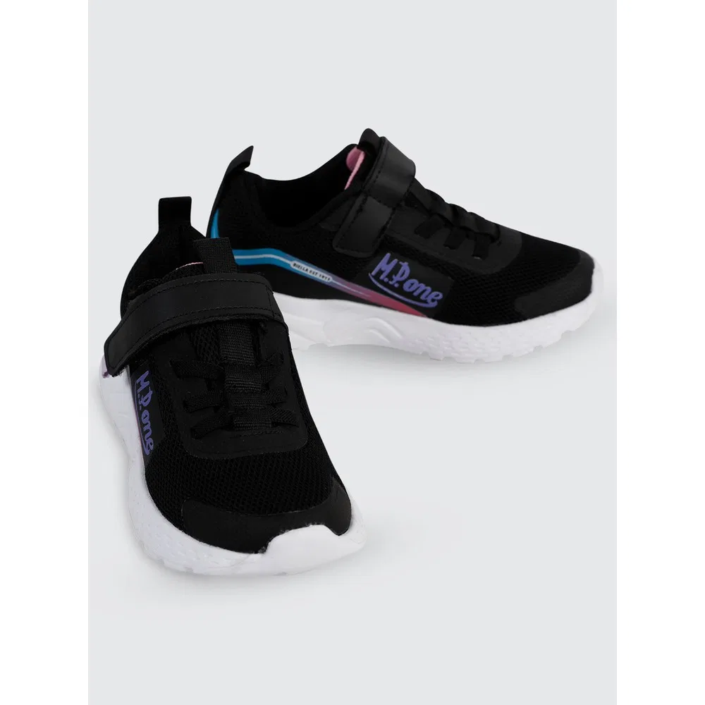 Детские спортивные кроссовки для девочек с контрастными акцентами, Black Lilac M.P — фото 2