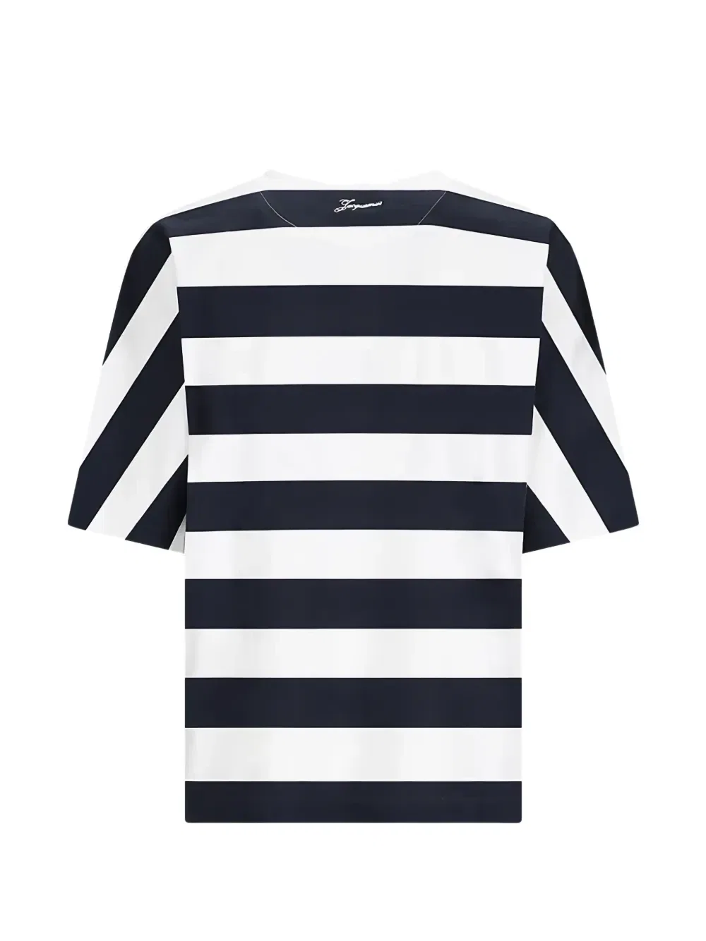 Полосатая хлопковая футболка Jacquemus, синий — фото 2