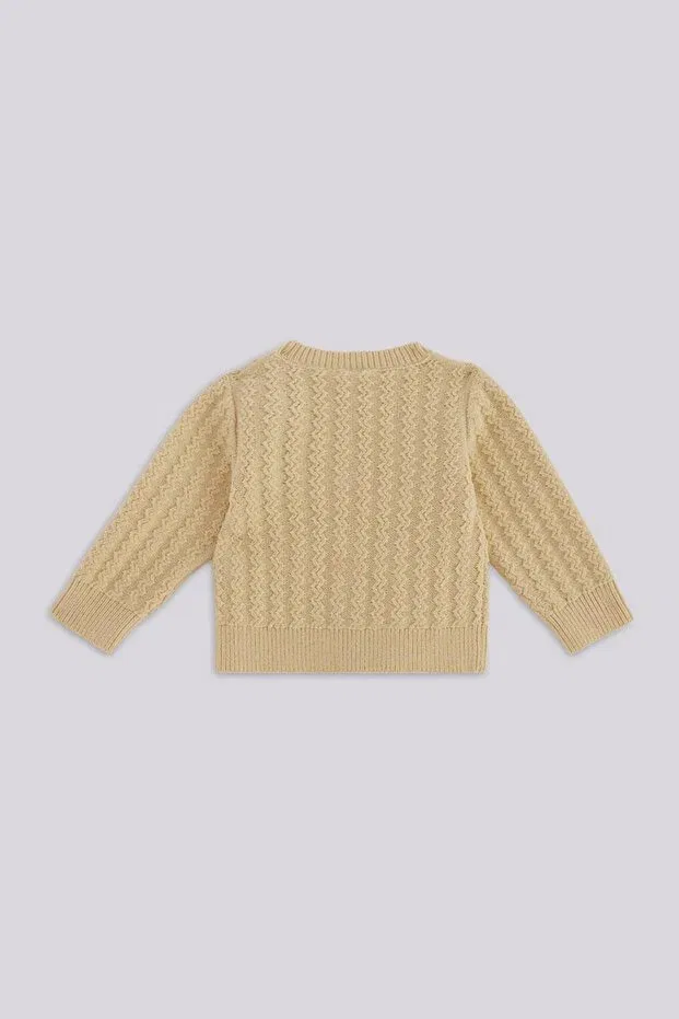 Детский кардиган для девочек хлопковый Layette, Beige — фото 3