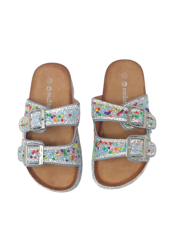 Сандалии синтетические Sandali ciabatta - mules Melania, light blue, светло-голубой — фото 2