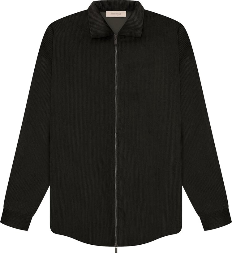Рубашка Fear of God Essentials Corduroy Shirt Jacket 'Off Black', черный — фото 2