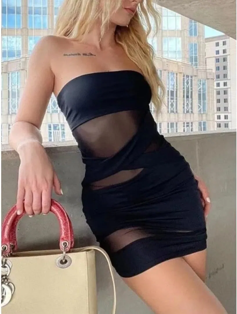 Женское сексуальное мини-платье с открытой спиной, Black — фото 4