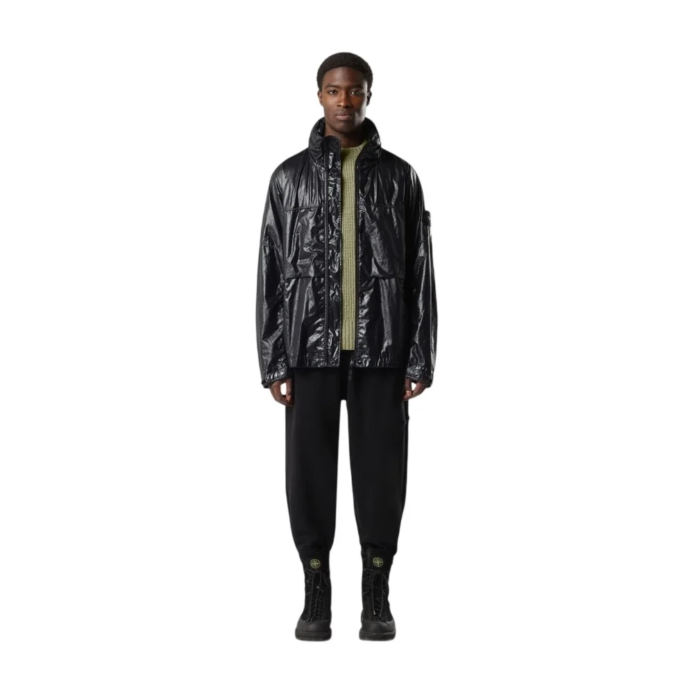 Мужская куртка с капюшоном Stone Island With Water-resistant Membrane, черный