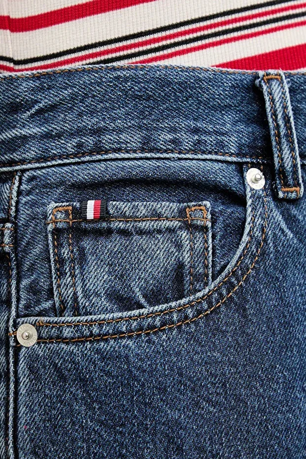 Женские джинсы с широкой штаниной Tommy Hilfiger, Blue — фото 4