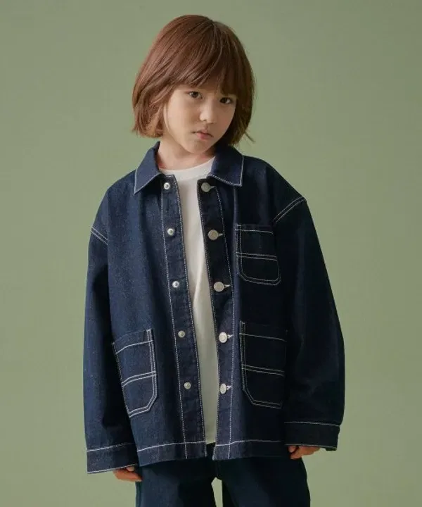 Джинсовая куртка оверсайз, Musinsa Standard Kids, Deep Indigo