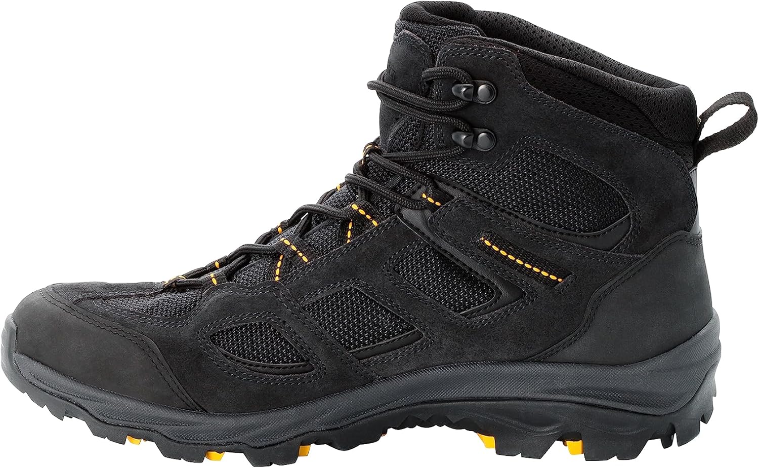 Мужские походные ботинки Jack Wolfskin Vojo 3 Texapore Mid M, черный/желтый — фото 2