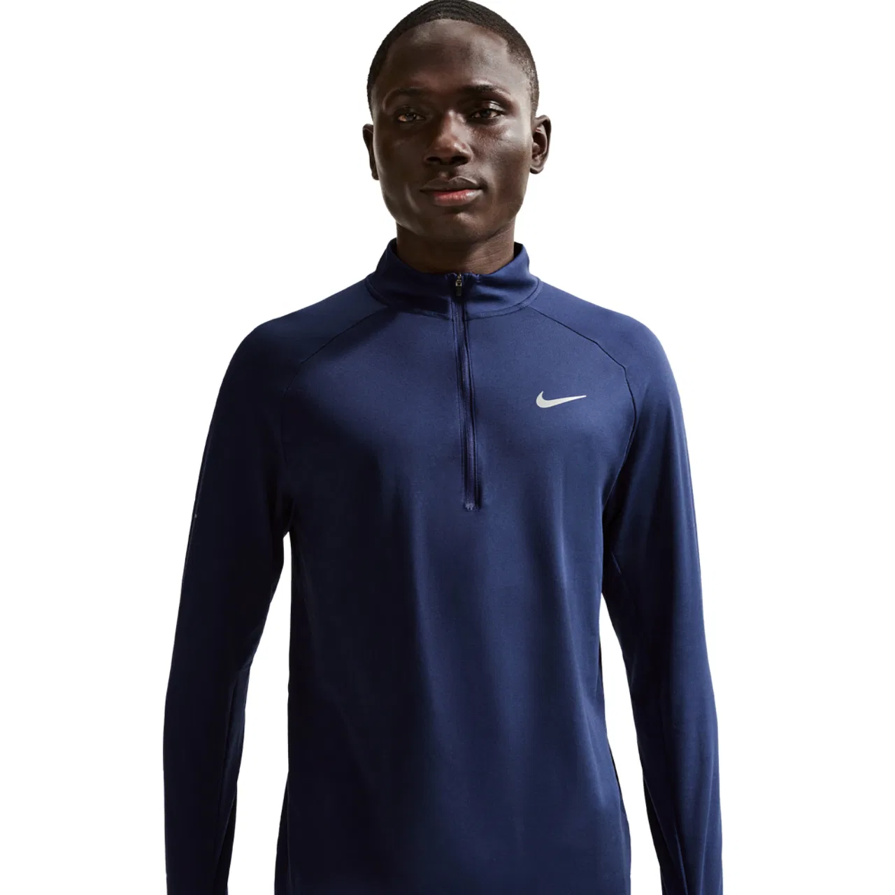 Мужской свитшот с молнией 1/4, Dri-FIT, с защитой от солнца, Nike, Midnight Navy/Reflective Silver