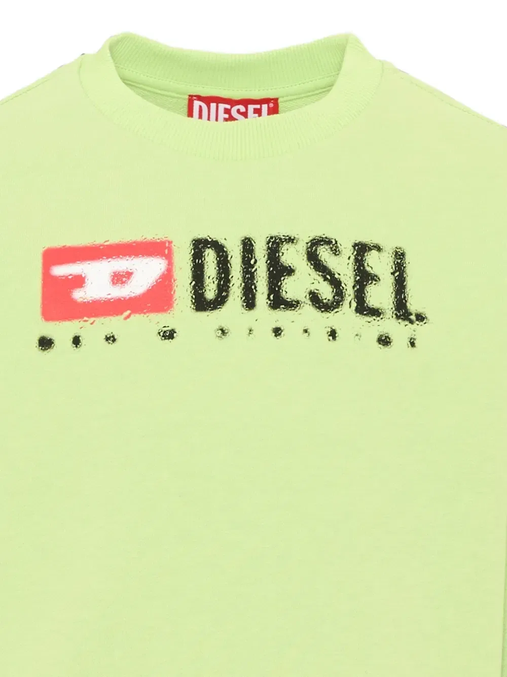 Свитшот из хлопка с логотипом Diesel Kids, зеленый — фото 3