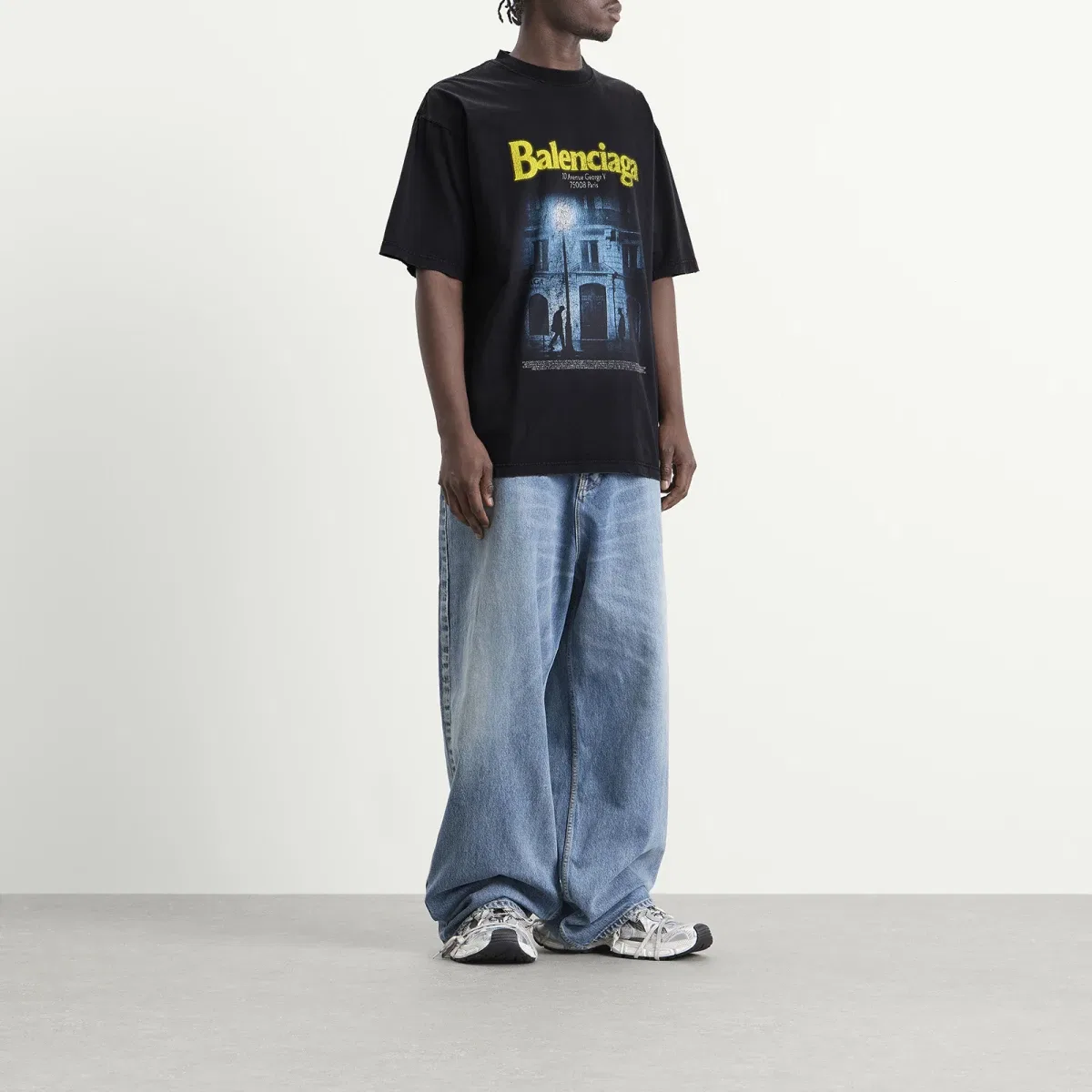 Футболка с принтом Graphic Logo Balenciaga, Black — фото 4