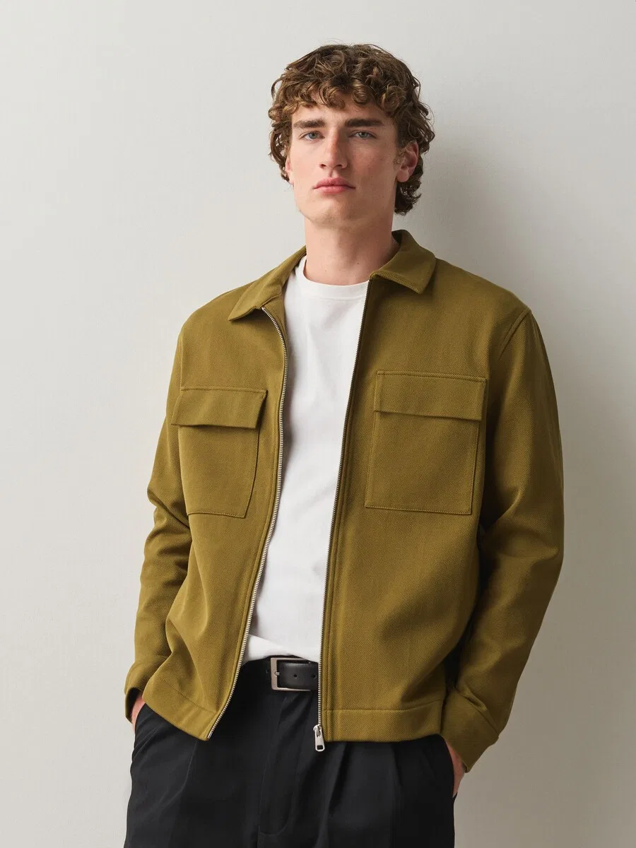 Куртка Next Between-Season Jacket 'N. Premium' в оливковом цвете — фото 3