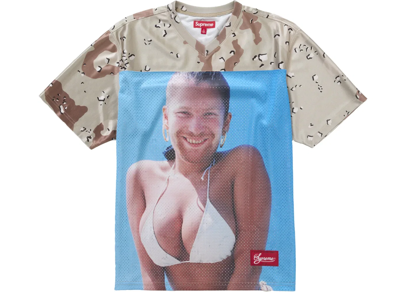 Мужская футбольная джерси Supreme Aphex Twin Football Jersey, Chocolate Chip Camo