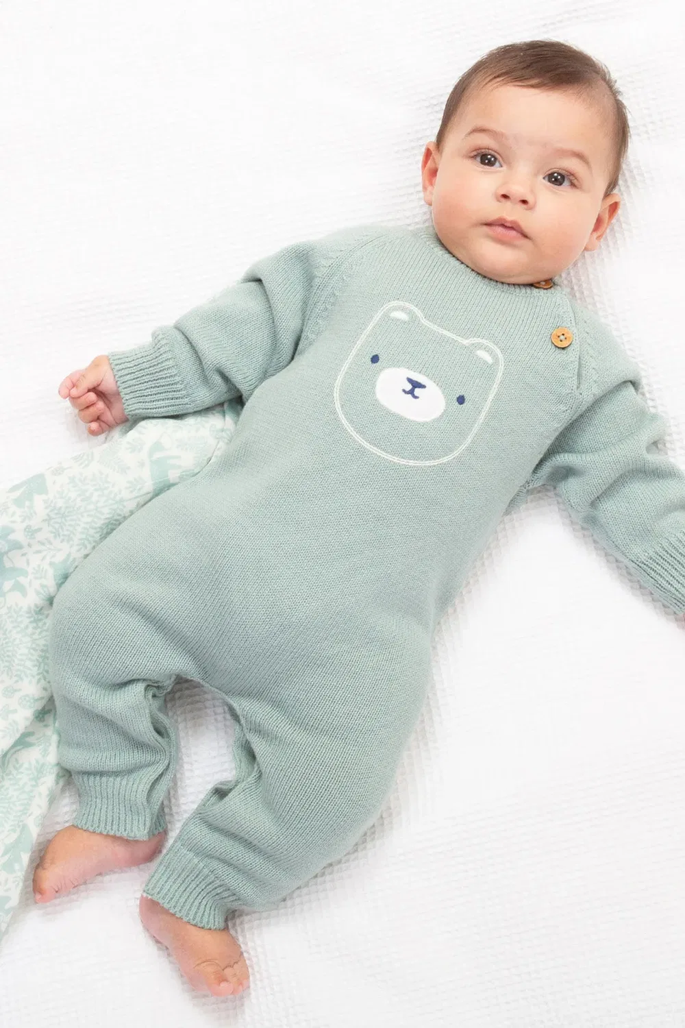 Детский вязаный боди-комбинезон Baby Bear Kite, Green — фото 2