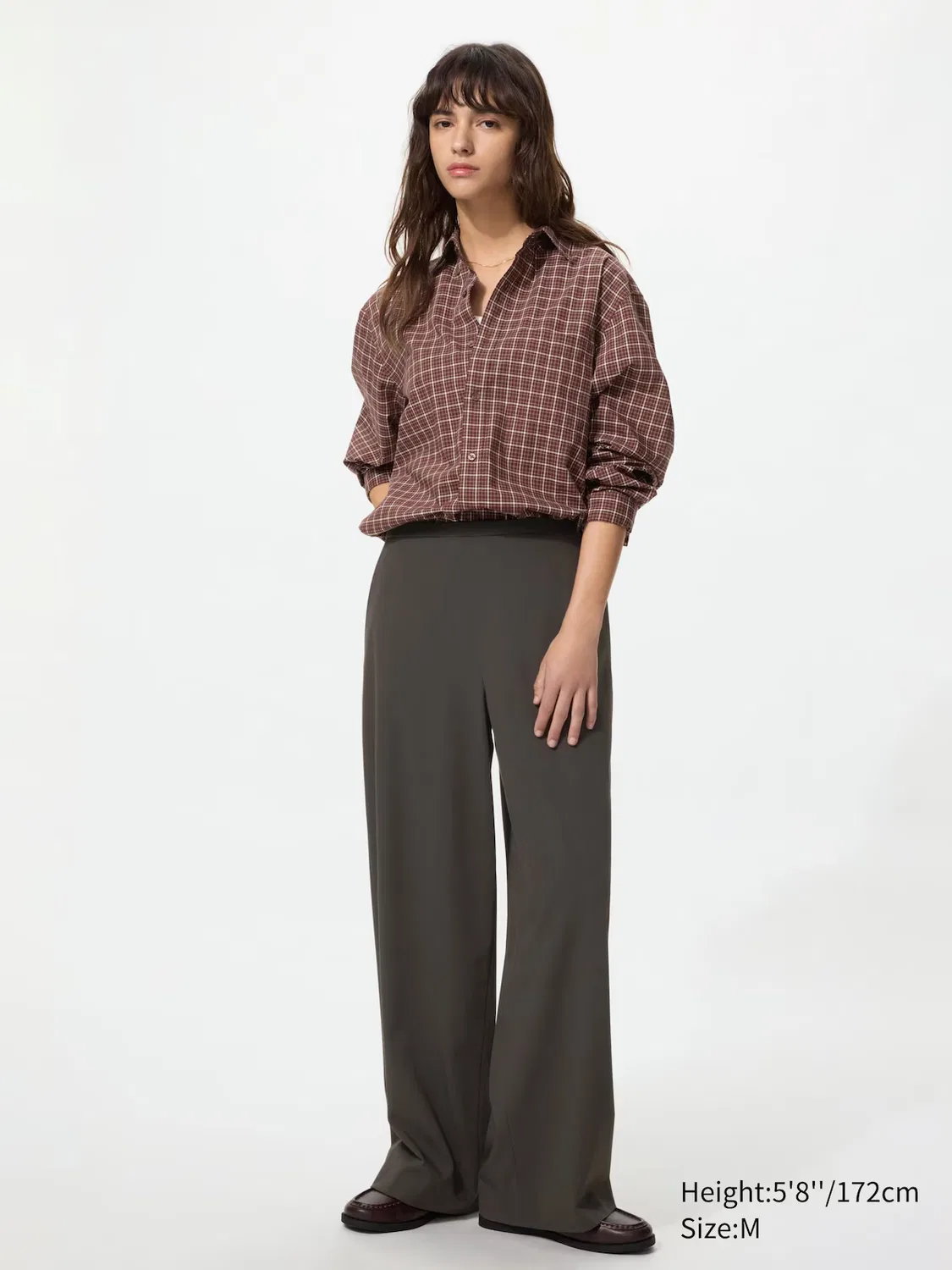 Брюки Uniqlo Умные и простые, универсальные/повседневные, темно-коричневый