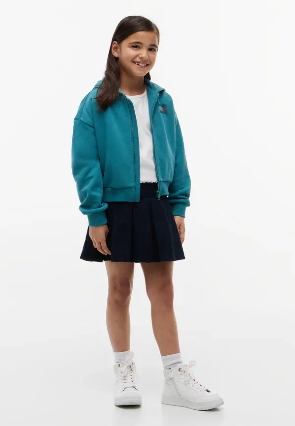 Худи с принтом Tommy rhinestone zip through Tommy Hilfiger, Platinum Teal, бирюзовый — фото 2