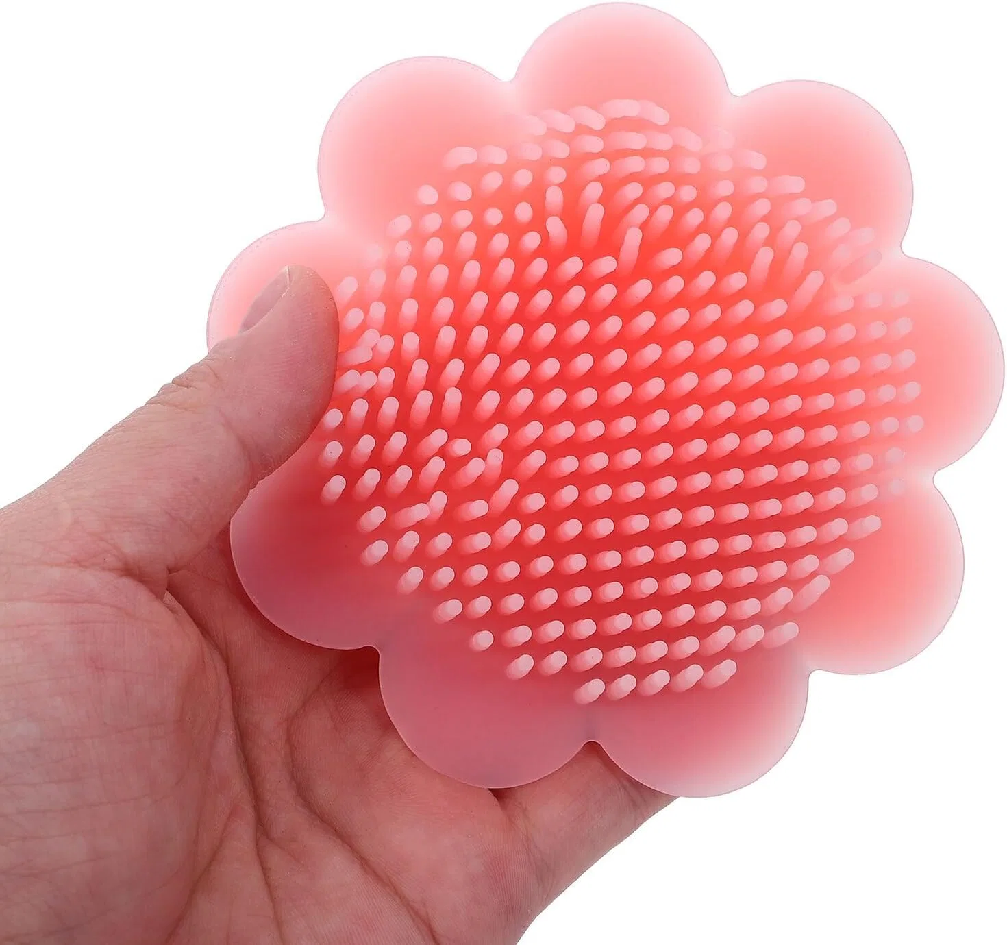 Щетка для душа из силикона, Generisch, 2 шт, 10x10x5 см, Розовый — фото 4