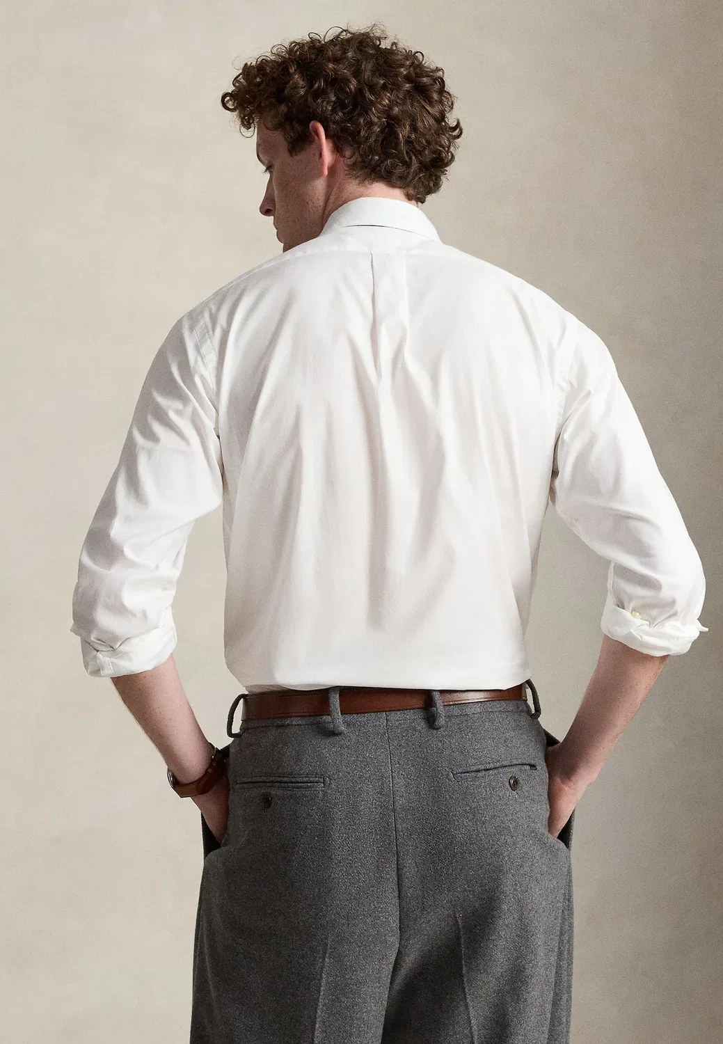 Рубашка-Оксфорд из эластичной ткани, сшитая на заказ Polo Ralph Lauren, White — фото 3