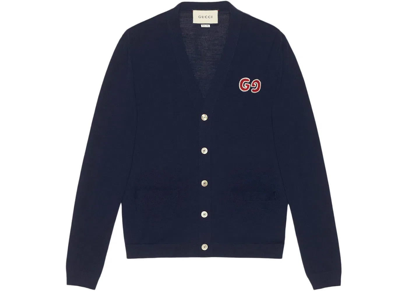 Мужской кардиган с логотипом Gucci GG Logo Patch, Темно-Синий