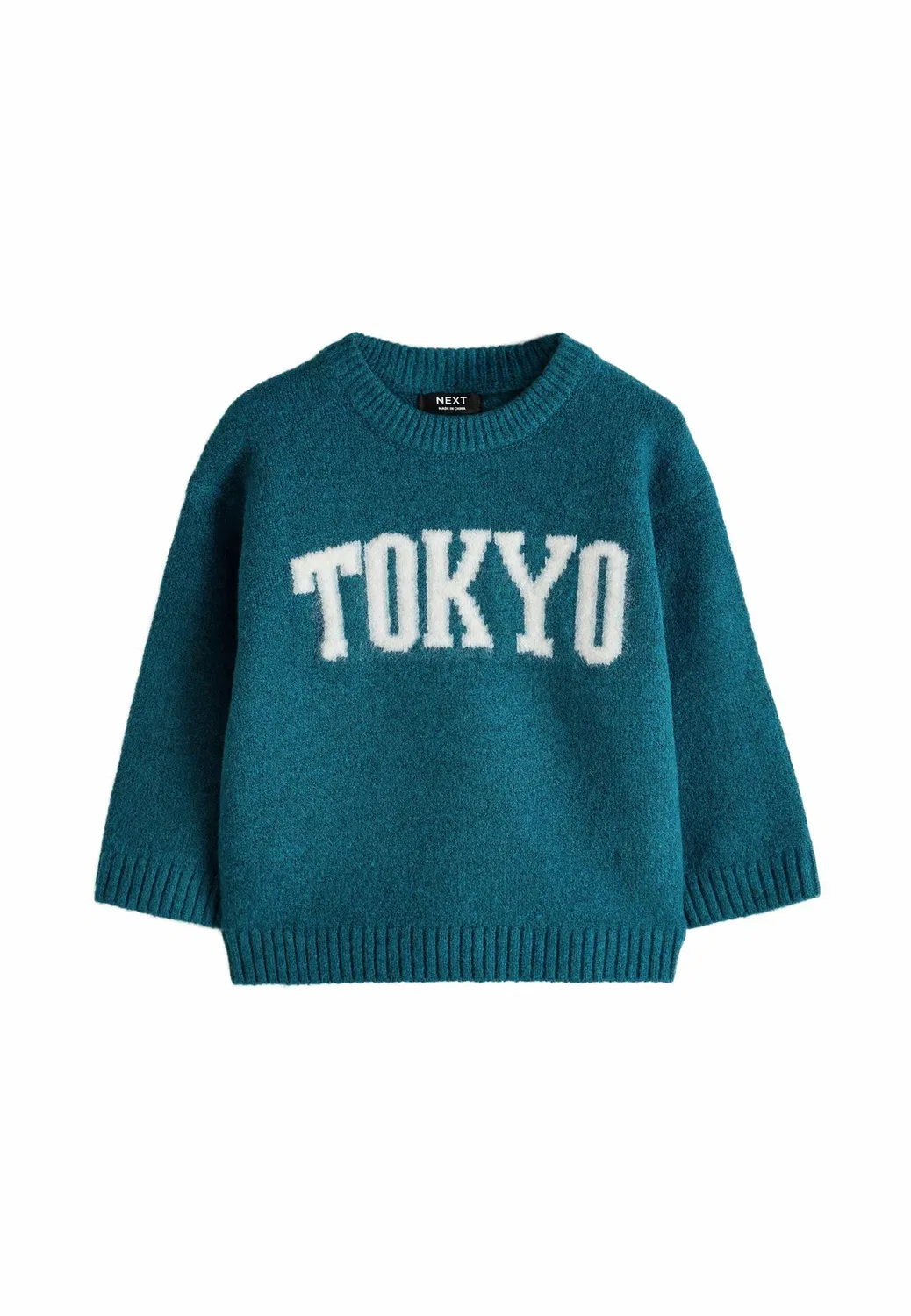 Вязаный джемпер с круглым вырезом - джемпер Next, Teal Blue Tokyo — фото 4