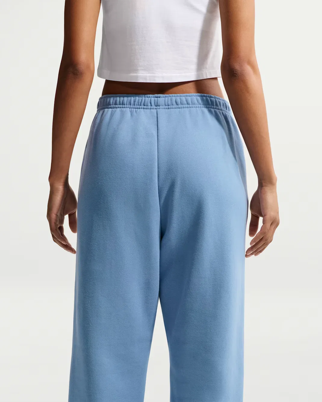 Женские брюки с высокой посадкой, свободного кроя и манжетами Nike Studio Fleece Medium Weight, Work Blue/Sail — фото 3