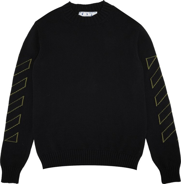 

Толстовка Off-White Arrow Diag Outline Knit Crewneck 'Black/Green', зеленый