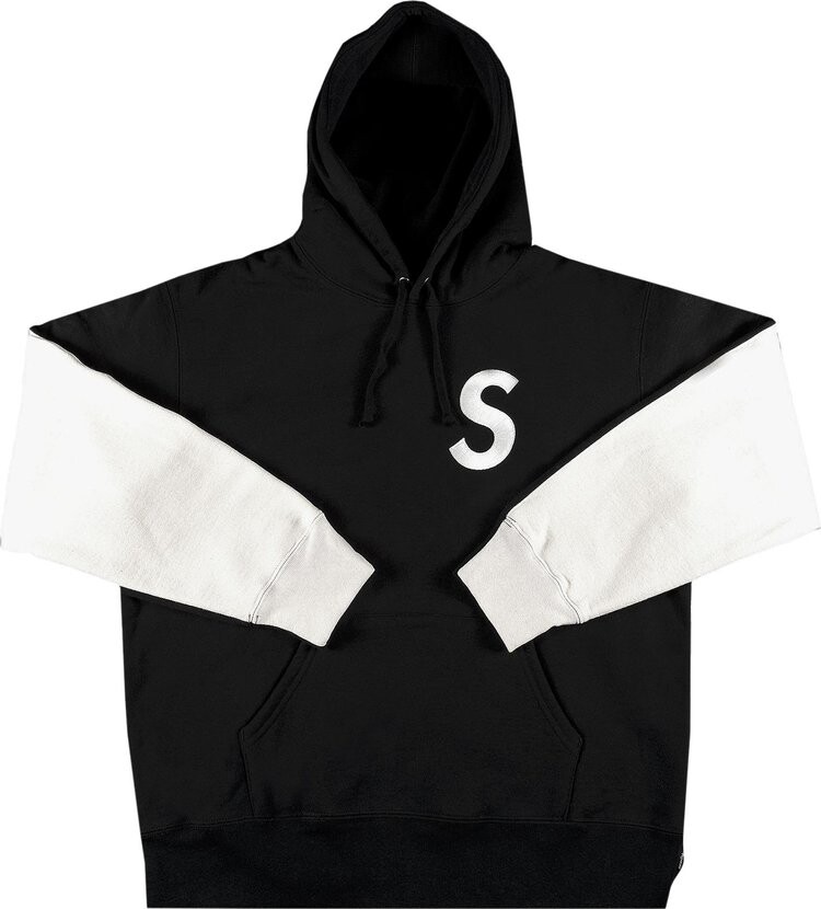 

Толстовка Supreme S Logo Split Hooded Sweatshirt 'Black', черный