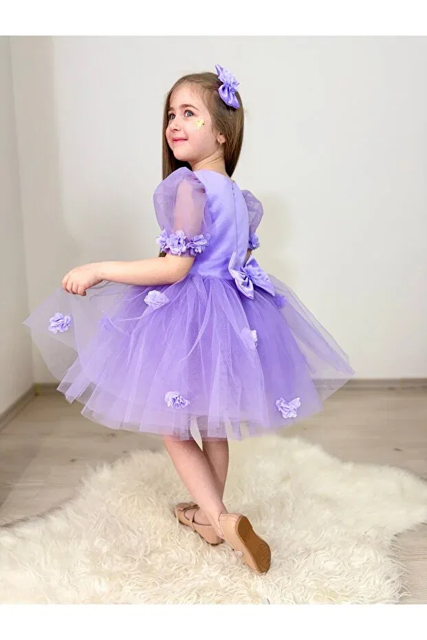 Детское вечернее платье для девочек пышное Gulsagg, Lilac — фото 4