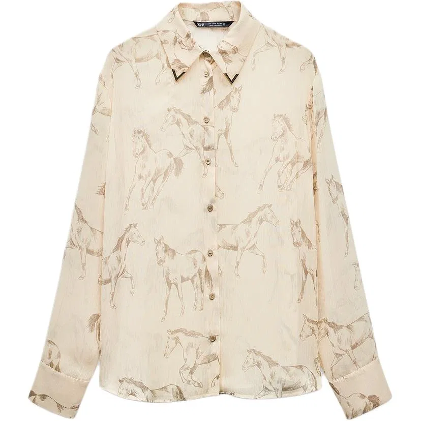 Женская рубашка поло с воротником Multicolor ZARA