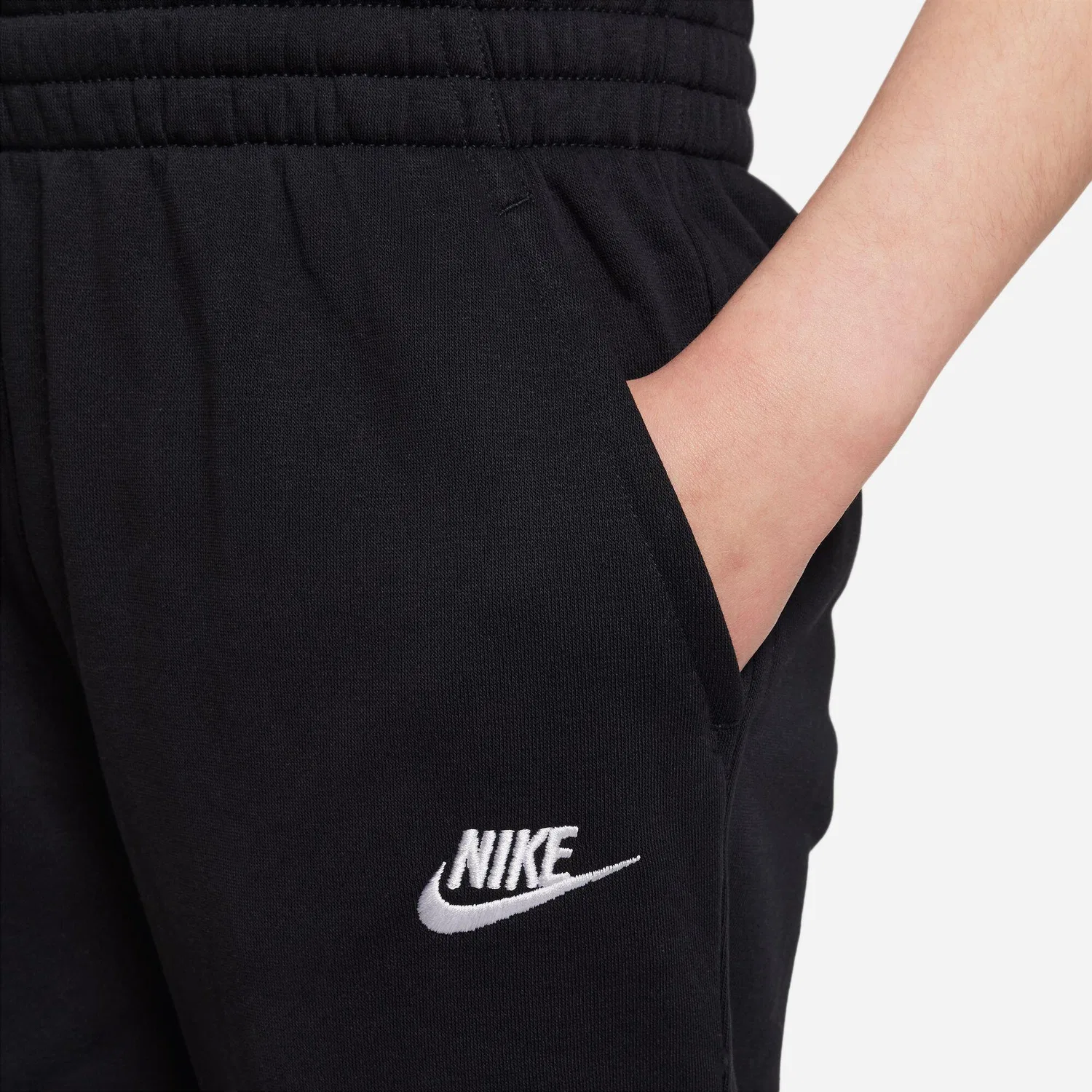 Детские спортивные штаны из футера Club Fleece Nike, Schwarz — фото 3