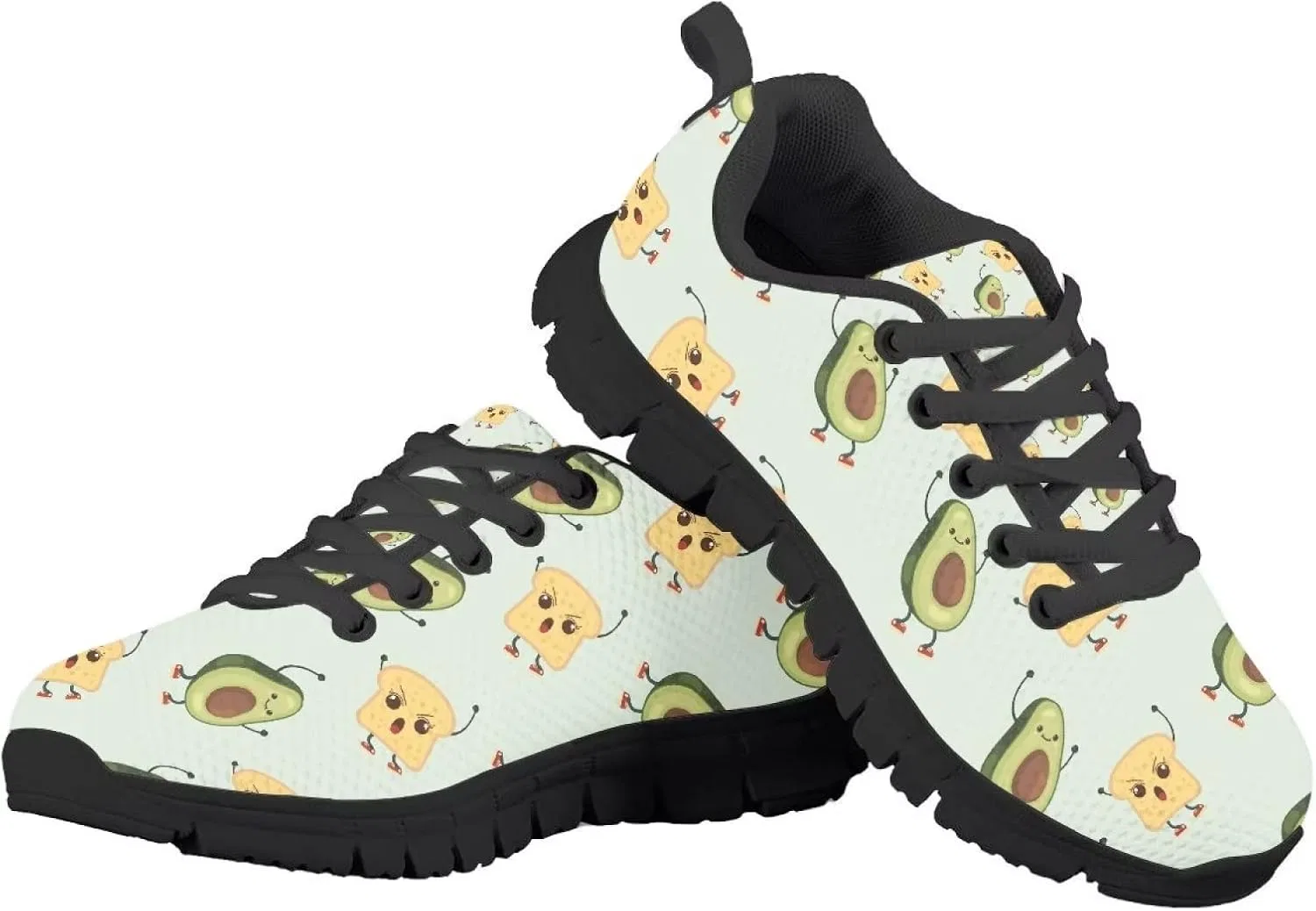 Детские кроссовки для мальчиков и девочек с шнуровкой Gomyblomy, Cartoon Avocados — фото 4