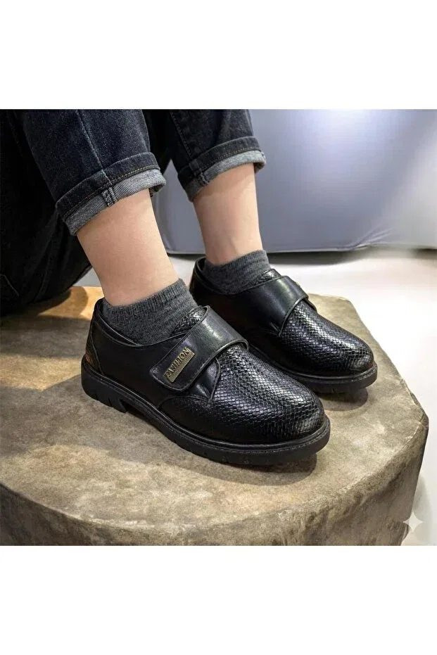 Детские туфли для мальчиков кожаные Brono Candaşlar, Black