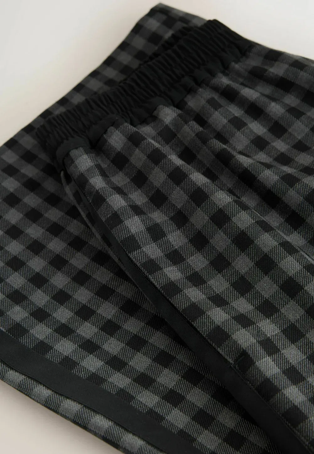 Брюки с широкими штанинами, контрастный пояс - брюки Next, Black Grey Gingham — фото 2