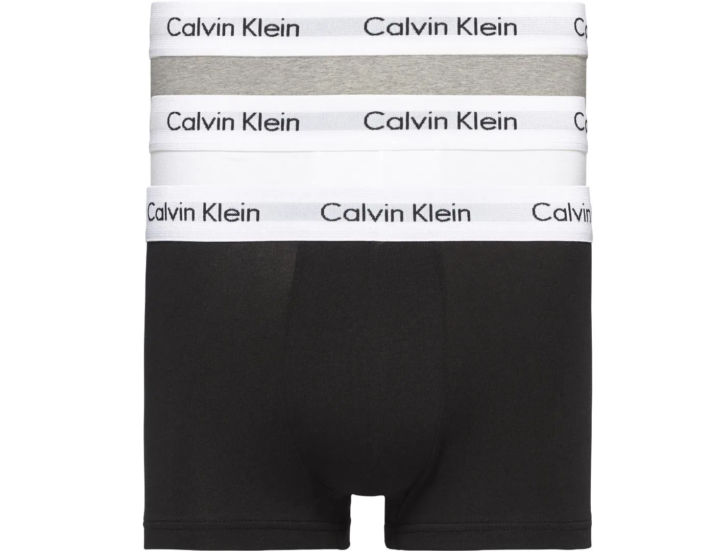 Мужские трусы-боксеры с заниженной посадкой Calvin Klein, 998 Black/White/Grey - Black/White/Grey