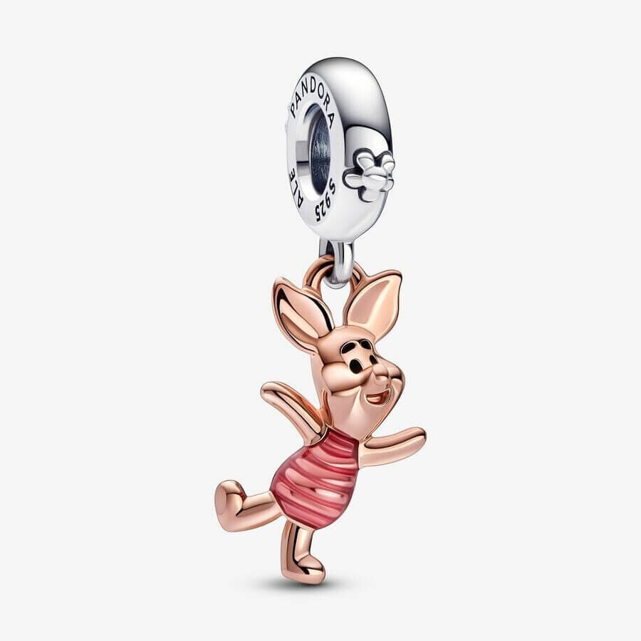 

Шарм-подвеска Pandora x Disney Winnie The Pooh Piglet, серебро/розовое золото/розовый