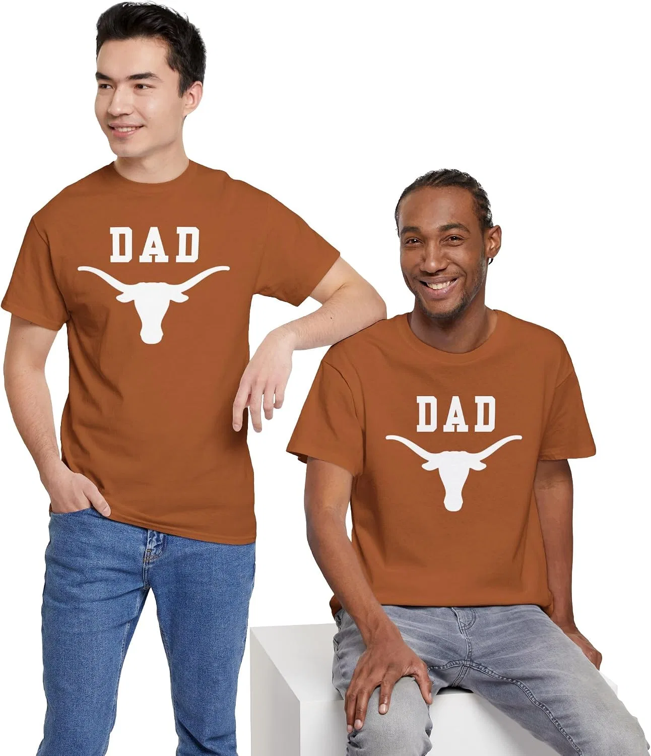 Мужская футболка с принтом Longhorn Gildan 5000, Texas Orange — фото 3