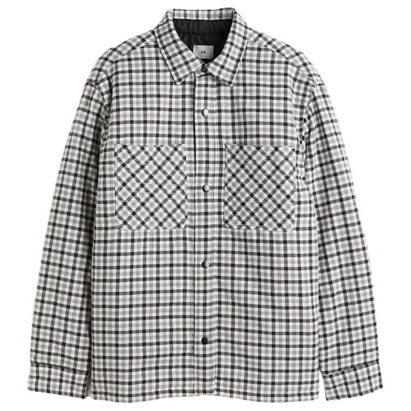 

Рубашка H&M Padded, серый/белый
