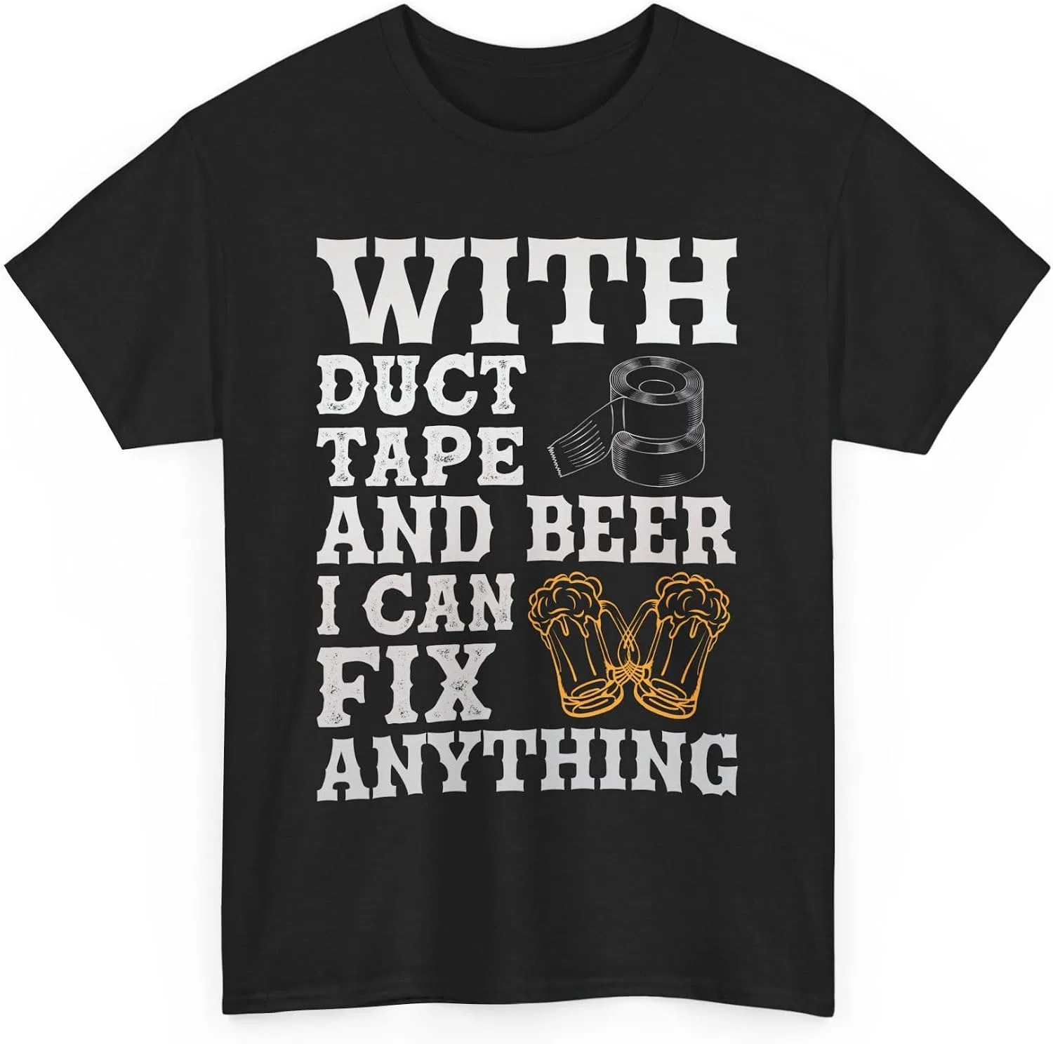 Женская хлопковая футболка с принтом Duct Tape and Beer, Multicolor
