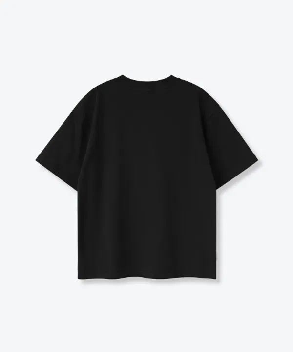 Футболка оверсайз с вырезом хенли, Musinsa Standard Kids, черный — фото 3