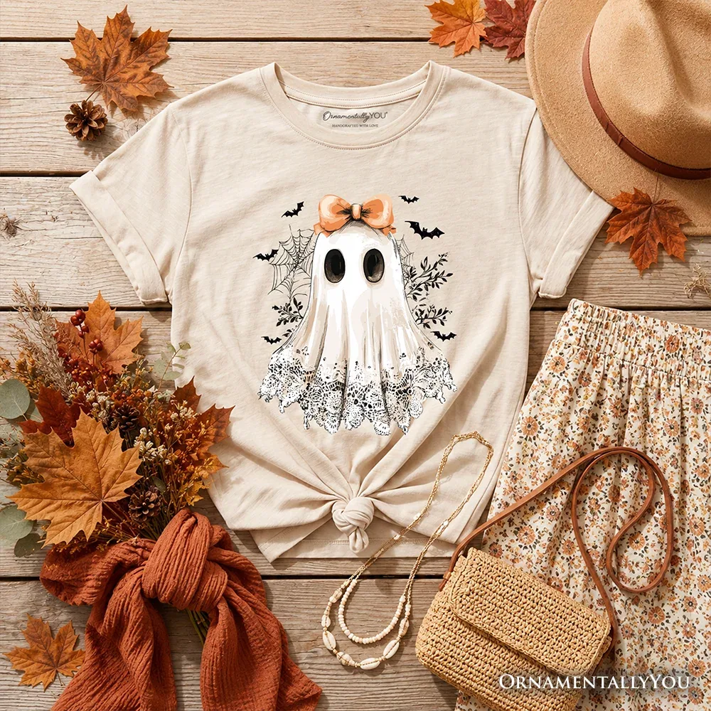 Детская футболка для девочек с принтом призрака Coquette Ghost OrnamentallyYou, Sand