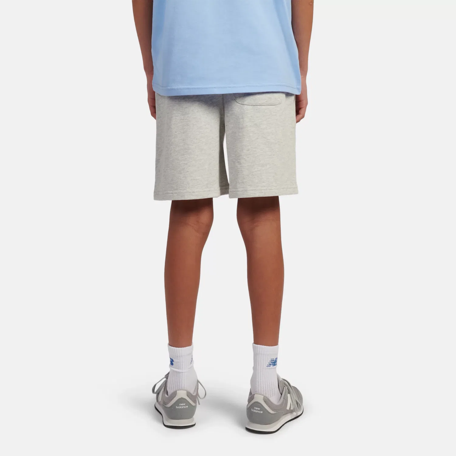 Детские шорты свободного кроя с логотипом French Terry Small Logo New Balance, Ash Heather — фото 4