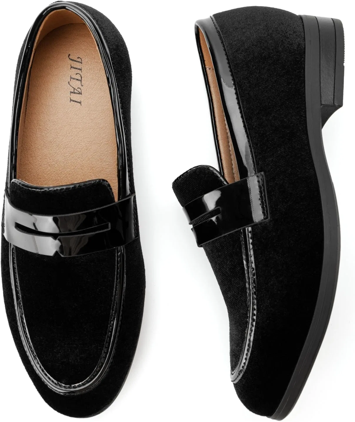 Детские туфли-лоферы из вельвета JITAI, Black — фото 4