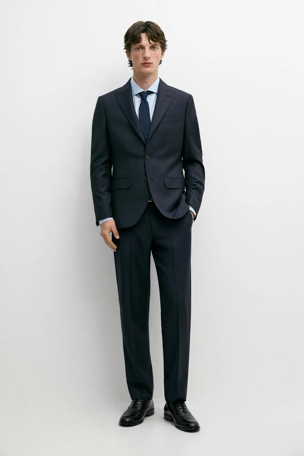 Брюки Massimo Dutti 100% Wool Suit, темно-синий — фото 2