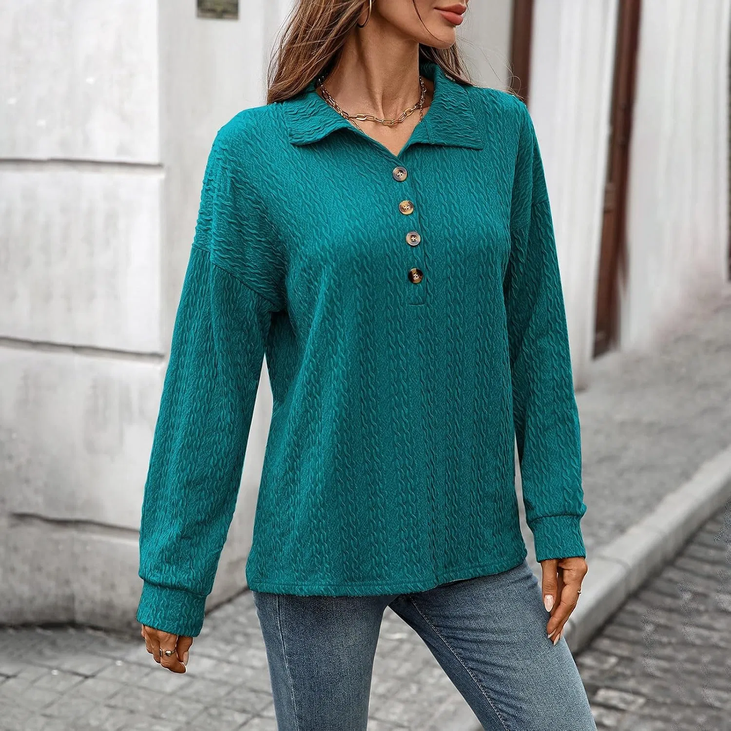 Женская туника oversize с длинным рукавом, чёрно-/зелёный — фото 3