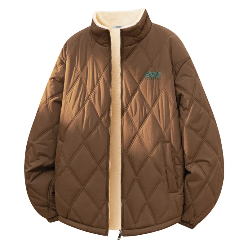Детский пуховик с воротником-стойкой на флисовой подкладке City Boy MINISO, Thermal Caramel Brown