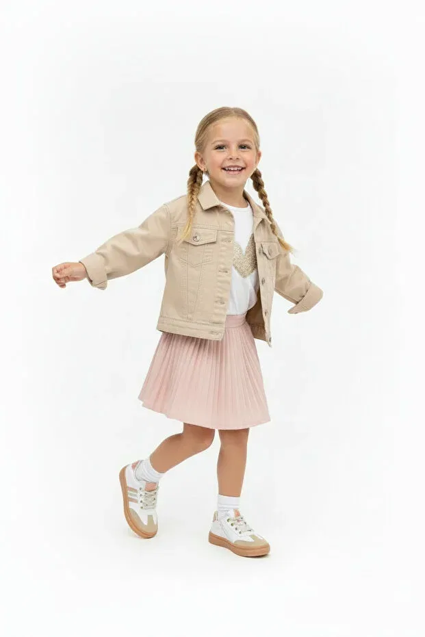 Детские туфли для девочек с принтом Olga Kids A More, White — фото 4