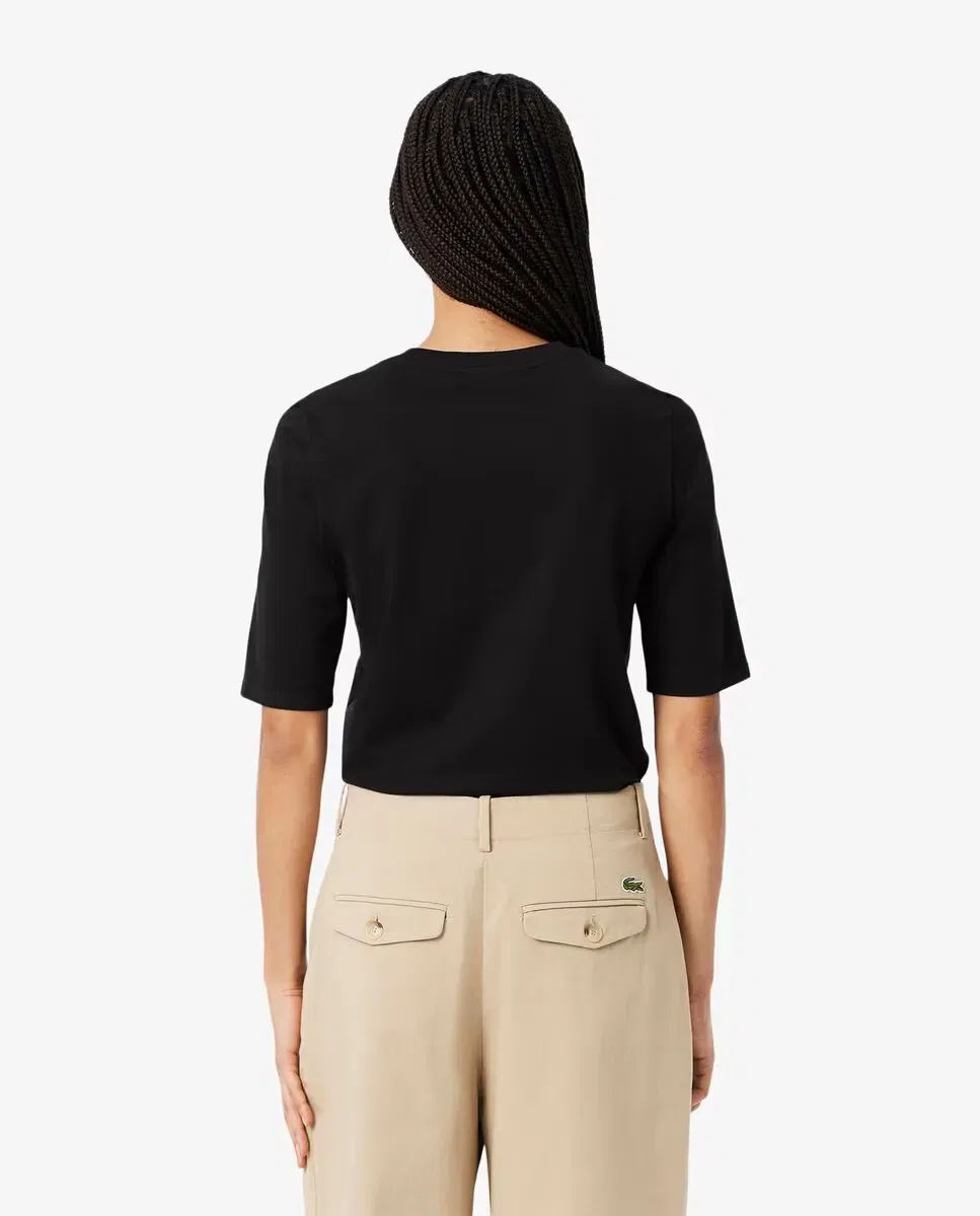 Футболка женская Lacoste Negro с французским рукавом — фото 3