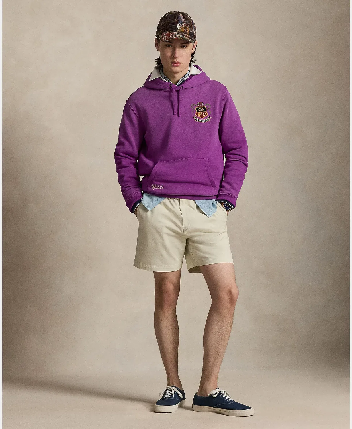 Мужские шорты из хлопка с эластаном Prepster Polo Ralph Lauren, Piedra