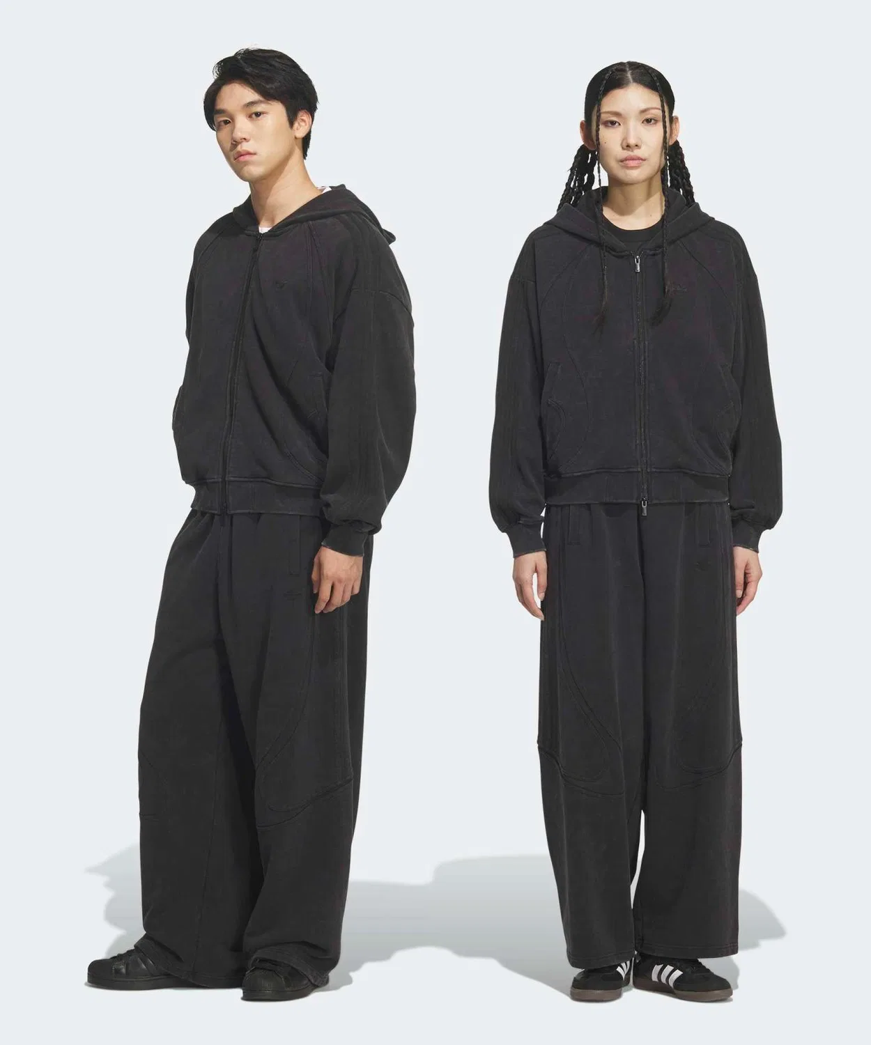 Мужские джоггеры свободного кроя из французского футера Adidas Originals TG, Black